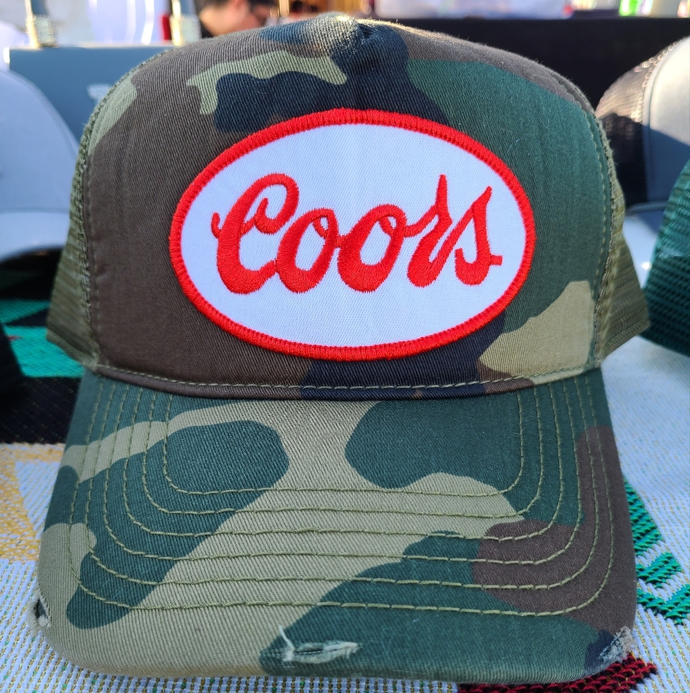Camo Trucker Hat with Coors Logo